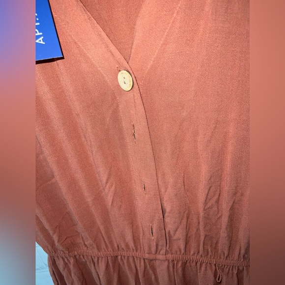 BRAND NWT Apt. 9 Dark Orange Long Romper size S - Picture 10 of 16